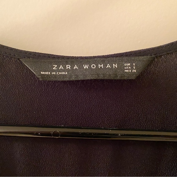 Zara Woman Black Long Sleeve Dress Size Small Flapper Style - Picture 3 of 10